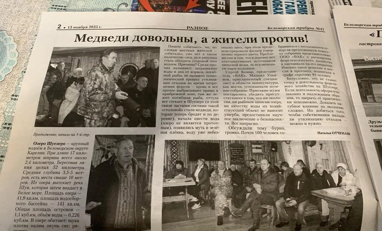 Жители Карелии выступили против нового рыбного хозяйства на Шуезере